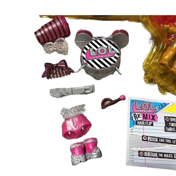 LOL Surprise Doll Remix Hair Flip Stix Queen with Record Player & Accessories - Picture 5 of 12